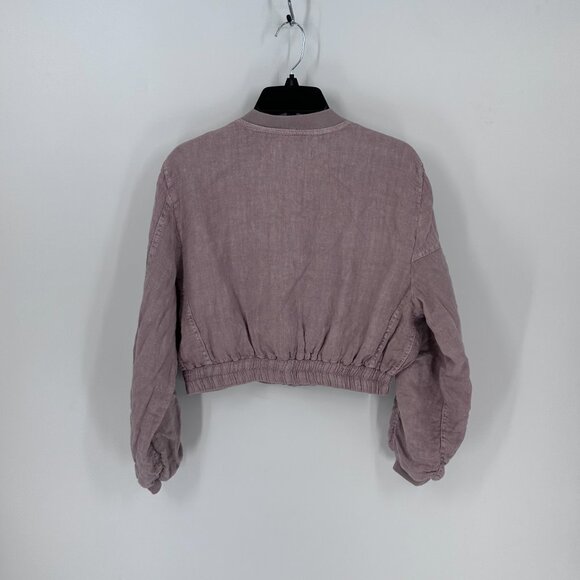 Women's Zara Linen Bomber Jacket S - Picture 2 of 4